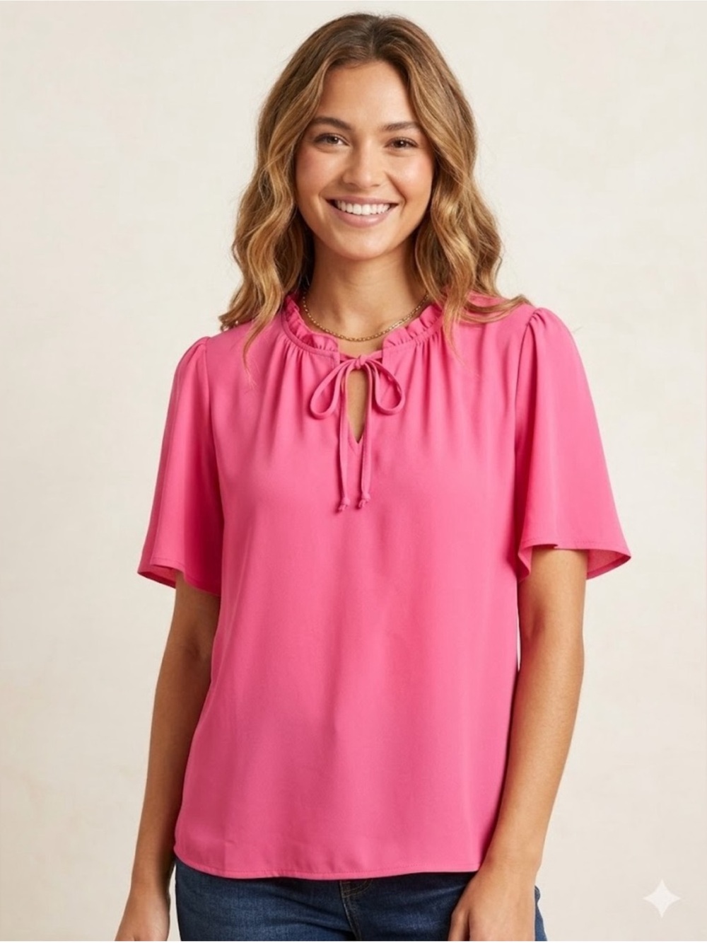 Vibrant Pink Ruffle Blouse NWT